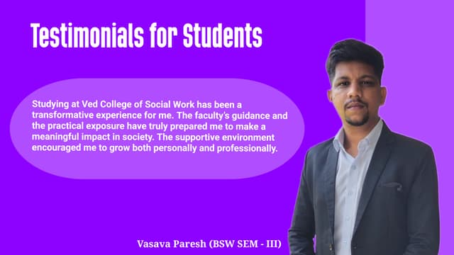 Ved College Student testimonial