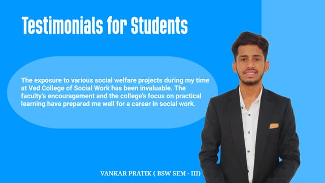 Ved College Student testimonial